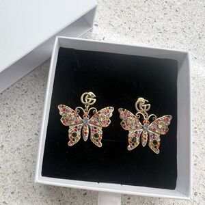 Upcycled GG Gold Butterfly Earrings